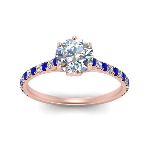 6 Prong Lab Grown Cathedral Engagement Ring