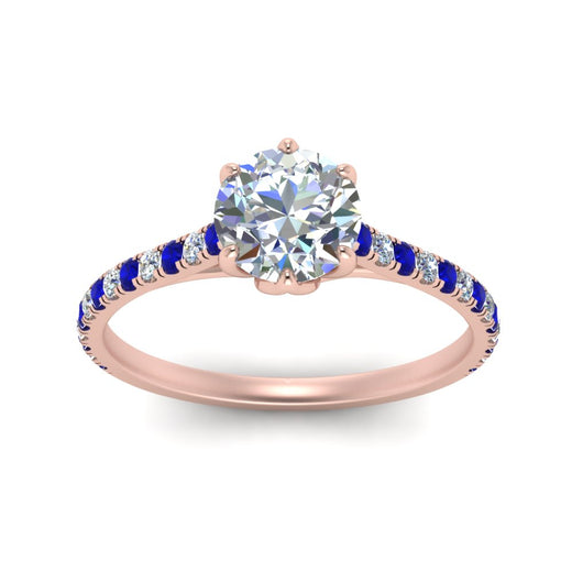 6 Prong Lab Grown Cathedral Engagement Ring