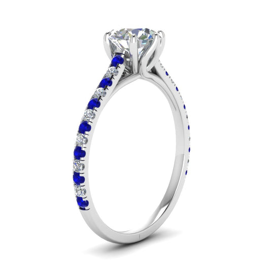 6 Prong Lab Grown Cathedral Engagement Ring
