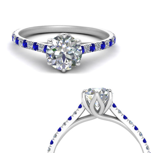 6 Prong Lab Grown Cathedral Engagement Ring