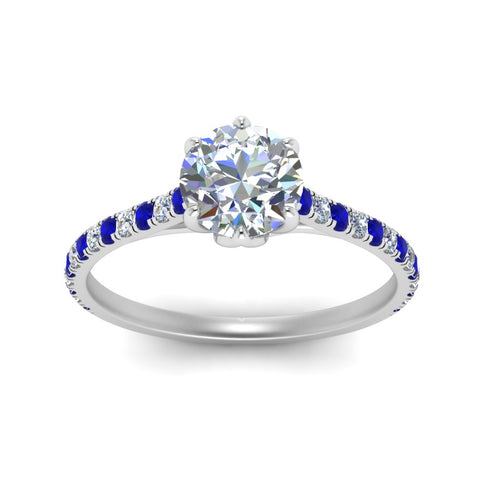 6 Prong Lab Grown Cathedral Engagement Ring