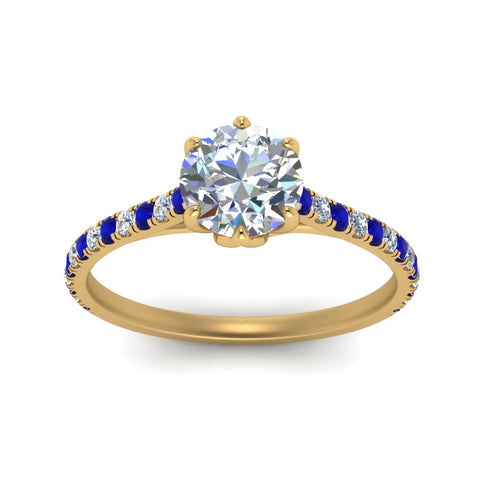6 Prong Lab Grown Cathedral Engagement Ring