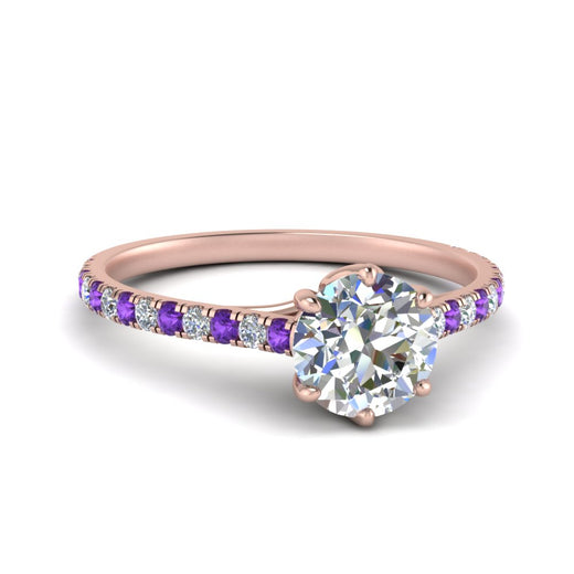 6 Prong Lab Grown Cathedral Engagement Ring