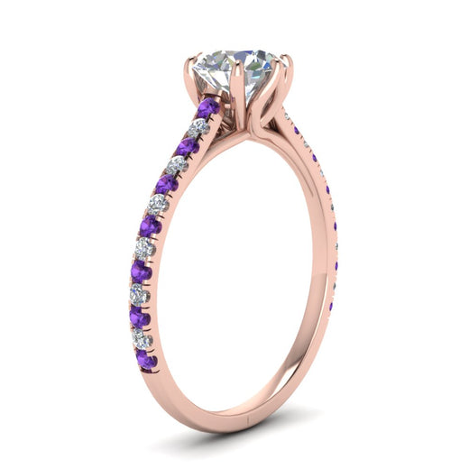 6 Prong Lab Grown Cathedral Engagement Ring