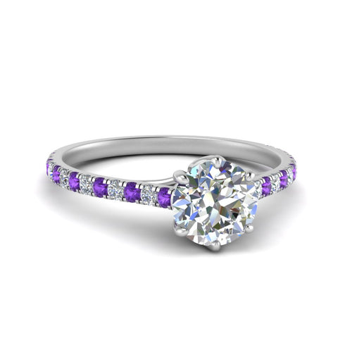 6 Prong Lab Grown Cathedral Engagement Ring