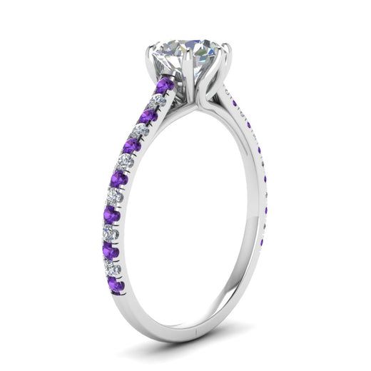 6 Prong Lab Grown Cathedral Engagement Ring