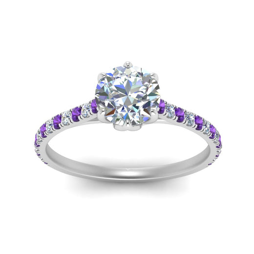 6 Claw Prong Simple Round Diamond Ring
