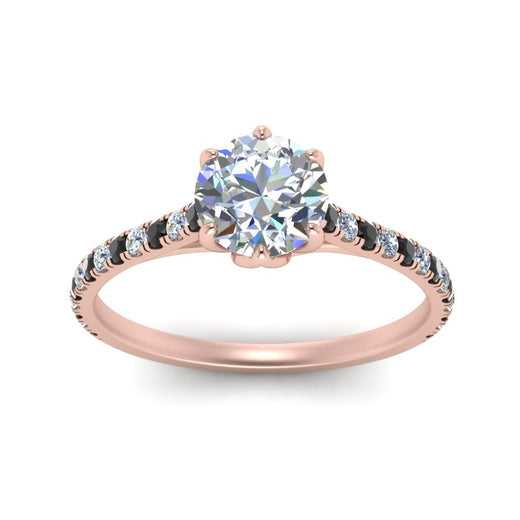 6 Prong Lab Grown Cathedral Engagement Ring