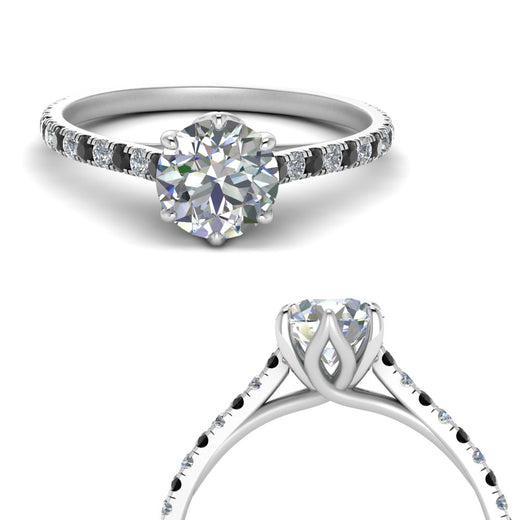 6 Prong Lab Grown Cathedral Engagement Ring