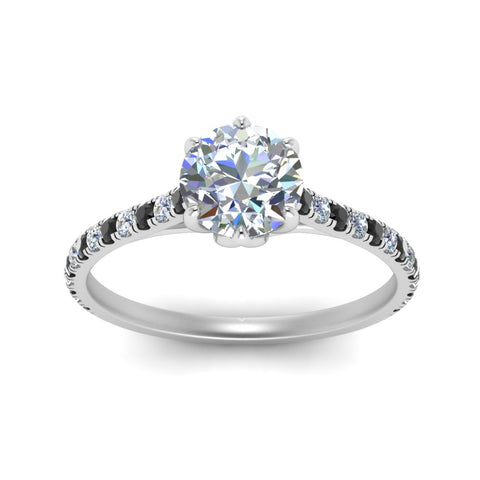 6 Prong Lab Grown Cathedral Engagement Ring