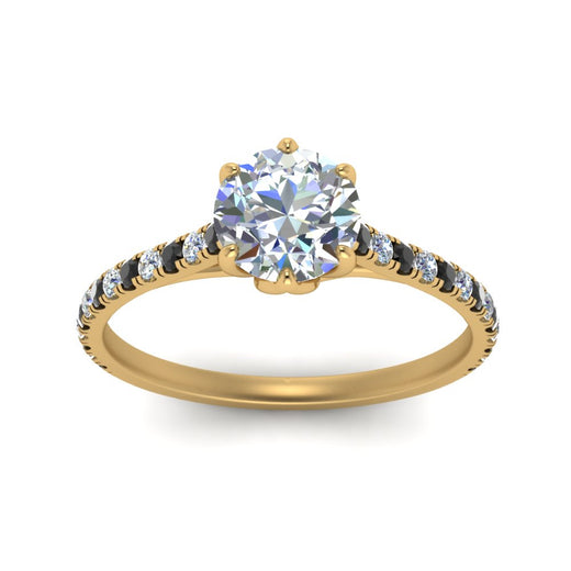 6 Prong Lab Grown Cathedral Engagement Ring