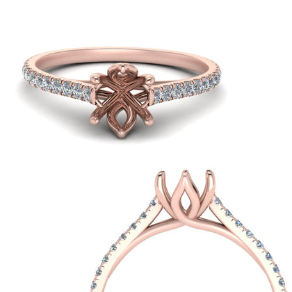 6 Claw Prong Simple Semi Mount Ring