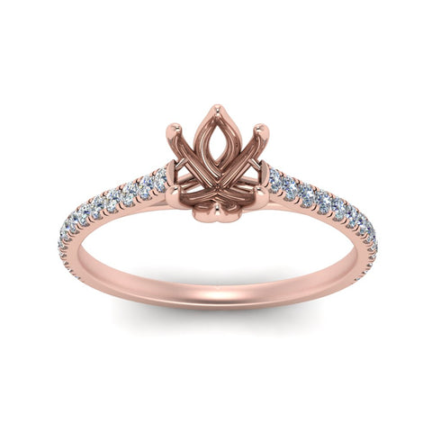 6 Claw Prong Simple Semi Mount Ring