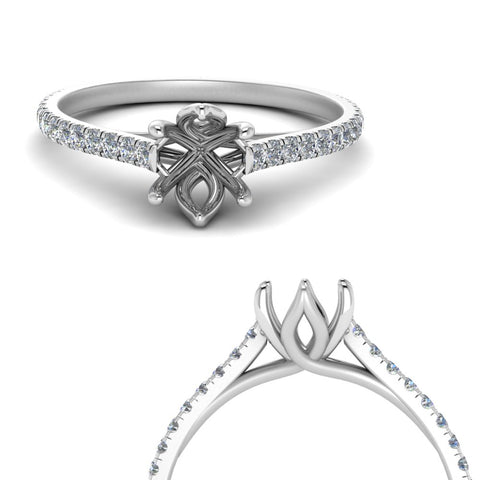 6 Claw Prong Simple Semi Mount Ring