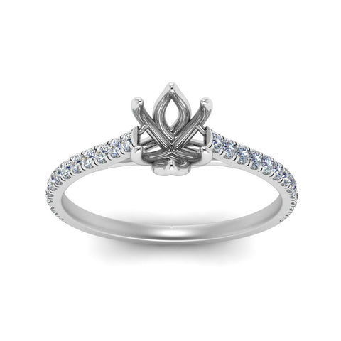 6 Claw Prong Simple Semi Mount Ring