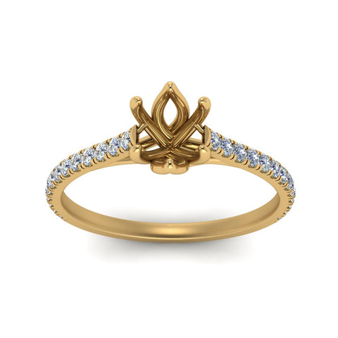6 Claw Prong Simple Semi Mount Ring
