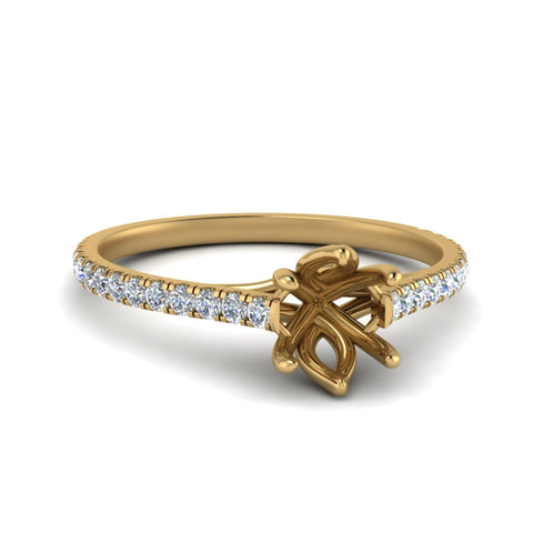 6 Claw Prong Simple Semi Mount Ring