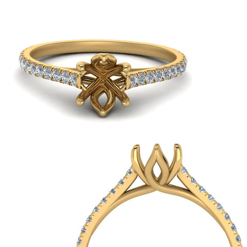 6 Claw Prong Simple Semi Mount Ring