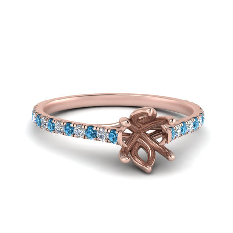 6 Claw Prong Simple Semi Mount Ring