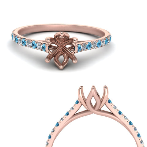 6 Claw Prong Simple Semi Mount Ring