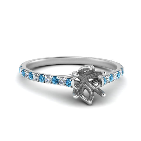 6 Claw Prong Simple Semi Mount Ring