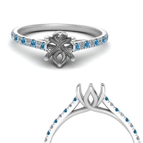 6 Claw Prong Simple Semi Mount Ring
