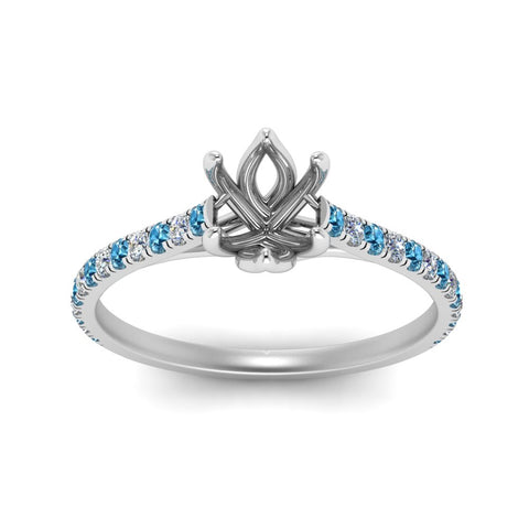 6 Claw Prong Simple Semi Mount Ring