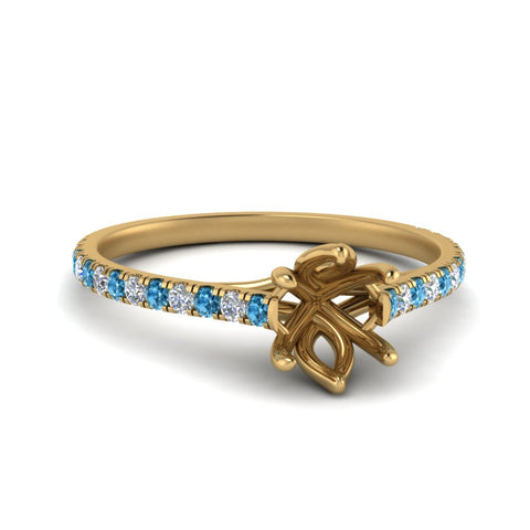 6 Claw Prong Simple Semi Mount Ring