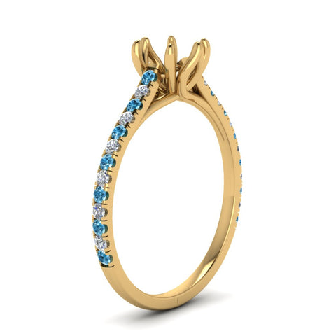 6 Claw Prong Simple Semi Mount Ring