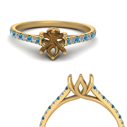 6 Claw Prong Simple Semi Mount Ring