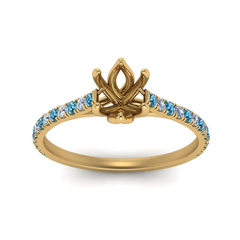 6 Claw Prong Simple Semi Mount Ring