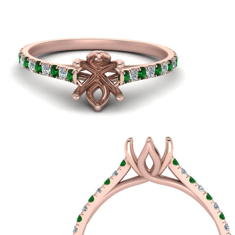 6 Claw Prong Simple Semi Mount Ring