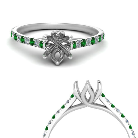 6 Claw Prong Simple Semi Mount Ring