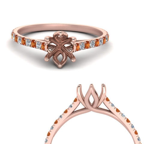 6 Claw Prong Simple Semi Mount Ring