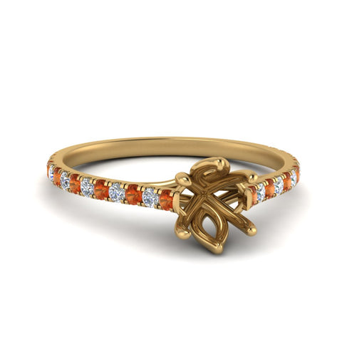 6 Claw Prong Simple Semi Mount Ring