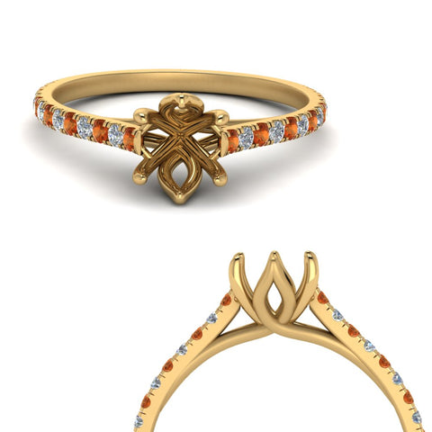 6 Claw Prong Simple Semi Mount Ring