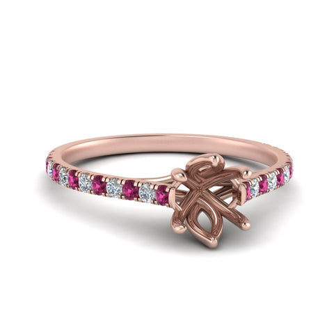 6 Claw Prong Simple Semi Mount Ring