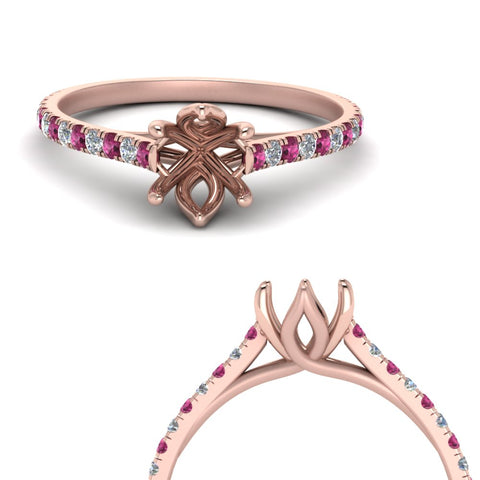 6 Claw Prong Simple Semi Mount Ring
