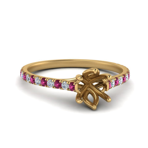 6 Claw Prong Simple Semi Mount Ring