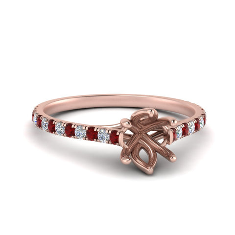 6 Claw Prong Simple Semi Mount Ring