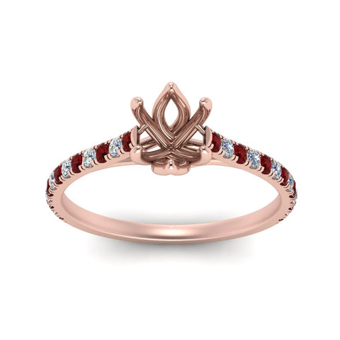 6 Claw Prong Simple Semi Mount Ring