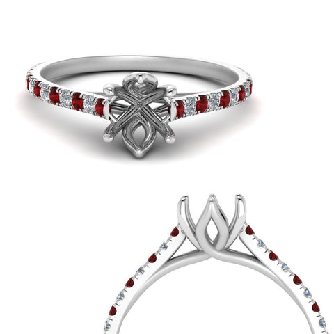 6 Claw Prong Simple Semi Mount Ring