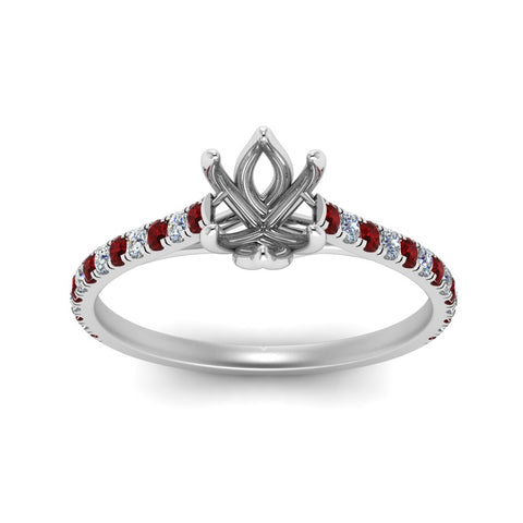 6 Claw Prong Simple Semi Mount Ring