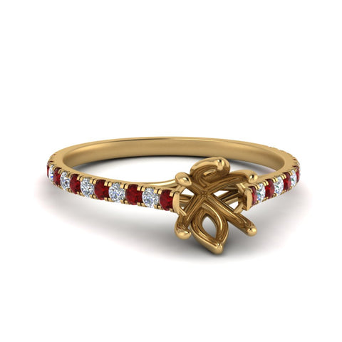 6 Claw Prong Simple Semi Mount Ring