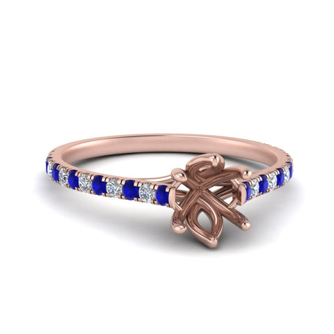 6 Claw Prong Simple Semi Mount Ring