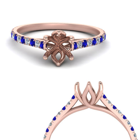 6 Claw Prong Simple Semi Mount Ring