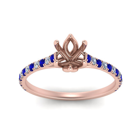 6 Claw Prong Simple Semi Mount Ring