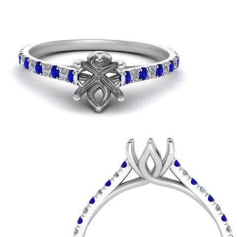 6 Claw Prong Simple Semi Mount Ring