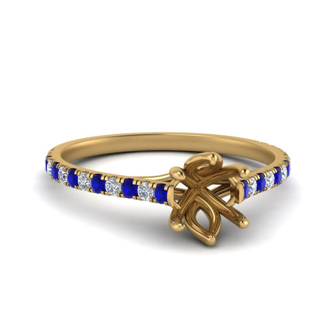 6 Claw Prong Simple Semi Mount Ring