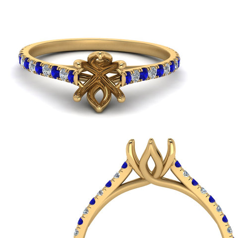 6 Claw Prong Simple Semi Mount Ring